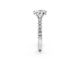 White gold Oval Cut Diamond Solitaire Pavé Engagement Ring with Round Band and Prong Setting_16