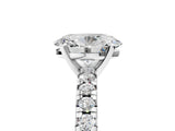 White gold Oval Cut Diamond Solitaire Pavé Engagement Ring with Round Band and Prong Setting_19