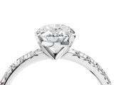 White gold Oval Cut Diamond Solitaire Pavé Engagement Ring with Round Band and Prong Setting_54