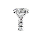 White gold Oval Cut Diamond Solitaire Pavé Engagement Ring with Round Band and Prong Setting_55