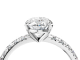 White gold Oval Cut Diamond Solitaire Pavé Engagement Ring with Round Band and Prong Setting_84