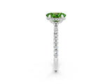 White gold Oval Cut Diamond Solitaire Ring with Four-Prong Setting and Pavé Band_2