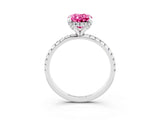 White gold Oval Cut Diamond Solitaire Ring with Four-Prong Setting and Pavé Band_3