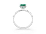 White gold Oval Cut Diamond Solitaire Ring with Four-Prong Setting and Pavé Band_3