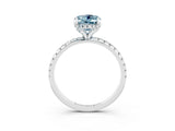 White gold Oval Cut Diamond Solitaire Ring with Four-Prong Setting and Pavé Band_3