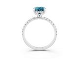 White gold Oval Cut Diamond Solitaire Ring with Four-Prong Setting and Pavé Band_3