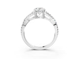 White gold Oval Cut Diamond Solitaire Ring with Four-Prong Setting and Twisted Pavé Band_61