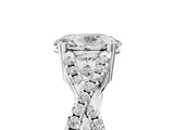 White gold Oval Cut Diamond Solitaire Ring with Four-Prong Setting and Twisted Pavé Band_63