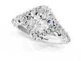 White gold Oval Cut Diamond Solitaire Ring with Hidden Halo and Pavé Band_34