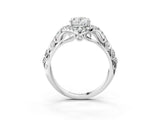 White gold Oval Cut Diamond Solitaire Ring with Hidden Halo and Pavé Band_36
