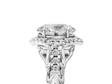 White gold Oval Cut Diamond Solitaire Ring with Hidden Halo and Pavé Band_38