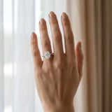 White gold Oval Cut Diamond Solitaire Ring with Pavé Accents and Four-Prong Setting_69