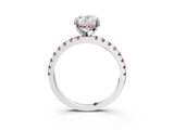White gold Oval Cut Diamond Solitaire Ring with Round with Morganite side stone Pavé Band and Four-Prong Setting_27