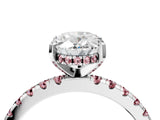 White gold Oval Cut Diamond Solitaire Ring with Round with Morganite side stone Pavé Band and Four-Prong Setting_28