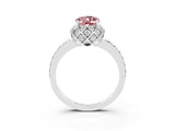 White gold Oval Cut Diamond Solitaire Ring with Shared Prong Pavé Band_3