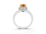White gold Oval Cut Diamond Solitaire Ring with Shared Prong Pavé Band_3