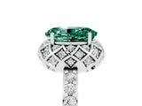 White gold Oval Cut Diamond Solitaire Ring with Shared Prong Pavé Band_5