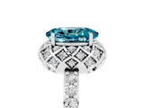 White gold Oval Cut Diamond Solitaire Ring with Shared Prong Pavé Band_5