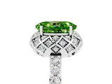 White gold Oval Cut Diamond Solitaire Ring with Shared Prong Pavé Band_5