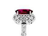 White gold Oval Cut Diamond Solitaire Ring with Shared Prong Pavé Band_5