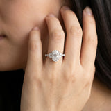 White gold Oval Cut Diamond Solitaire Ring with Side Stones and Four-Prong Setting_101