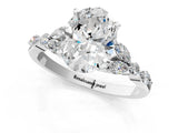 White gold Oval Cut Diamond Solitaire Ring with Side Stones and Four-Prong Setting_89