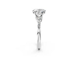 White gold Oval Cut Diamond Solitaire Ring with Side Stones and Four-Prong Setting_90