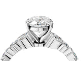 White gold Oval Cut Diamond Solitaire Ring with Side Stones and Four-Prong Setting_92