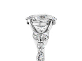 White gold Oval Cut Diamond Solitaire Ring with Side Stones and Four-Prong Setting_93