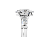 White gold Oval Cut Diamond Solitaire Ring with Tapered Baguette Accents and Four-Prong Setting_94