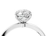 White gold Oval Cut Diamond Solitaire Ring with Thin Band and Prong Setting_16