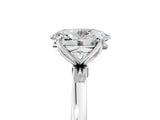 White gold Oval Cut Diamond Solitaire Ring with Thin Band and Prong Setting_17