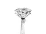 White gold Oval Cut Diamond Solitaire Ring with Thin Band and Prong Setting_41