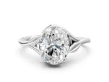 White gold Oval Cut Diamond Solitaire Ring with Twist Band and Four-Prong Setting_71