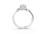 White gold Oval Cut Diamond Solitaire Ring with Twist Band and Four-Prong Setting_76