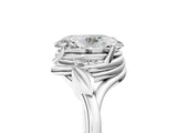 White gold Oval Cut Diamond Solitaire Ring with Twist Band and Four-Prong Setting_78