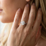 White gold Oval Cut Diamond Solitaire Ring with Twisted Band and Prong Setting_14