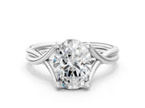 White gold Oval Cut Diamond Solitaire Twist Band Prong Setting Ring_79