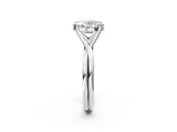 White gold Oval Cut Diamond Solitaire Twist Band Prong Setting Ring_81