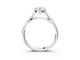 White gold Oval Cut Diamond Solitaire Twist Band Prong Setting Ring_82