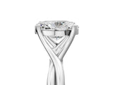 White gold Oval Cut Diamond Solitaire Twist Band Prong Setting Ring_84