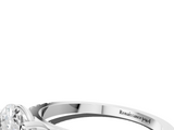 Silver 2.03 Carat F VS1 Oval Cut Diamond Solitaire with Pave Band and Four-Prong Setting
