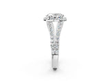 White gold Oval Cut Diamond Split Shank Halo Ring with Four-Prong Setting_70