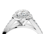 White gold Oval Cut Diamond Split Shank Halo Ring with Four-Prong Setting_72