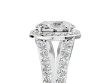 White gold Oval Cut Diamond Split Shank Halo Ring with Four-Prong Setting_73