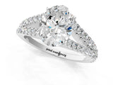 White gold Oval Cut Diamond Split Shank Pavé Engagement Ring with Four-Prong Setting_73