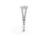 White gold Oval Cut Diamond Split Shank Pavé Engagement Ring with Four-Prong Setting_74