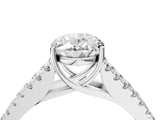 White gold Oval Cut Diamond Split Shank Pavé Engagement Ring with Four-Prong Setting_76