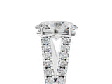 White gold Oval Cut Diamond Split Shank Pavé Engagement Ring with Four-Prong Setting_77