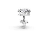 Silver 3.11 Carat D VVS2 Oval Diamond Stud Earrings